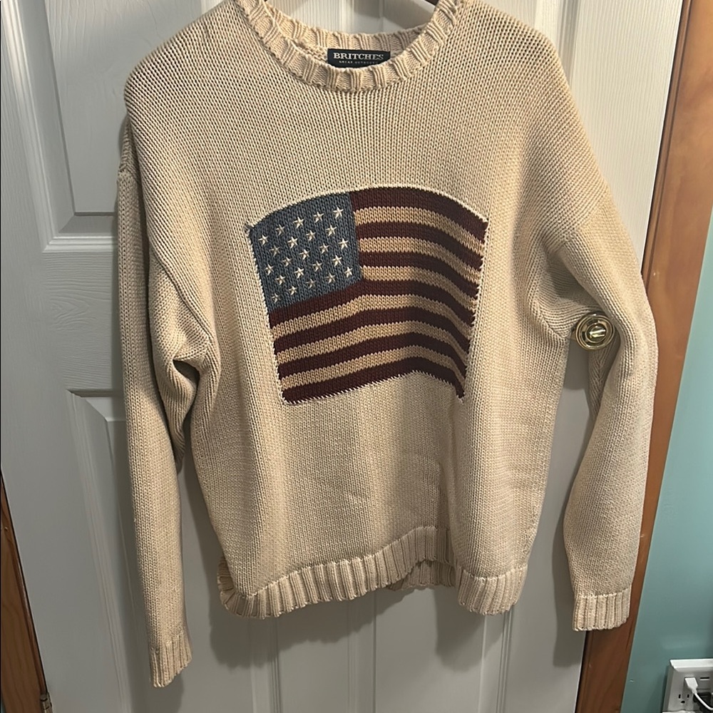 Britches Cream Sweater with Flag Design